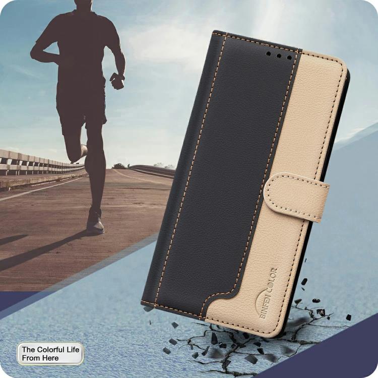 Funda de cuero antirrobo RFID a juego para Infinix Smart 10 4G (negro)