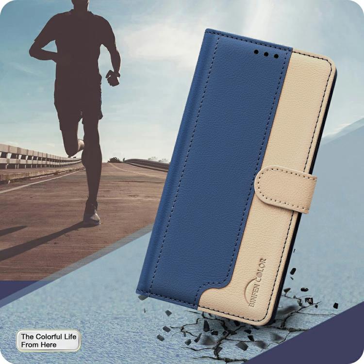 Funda de cuero antirrobo RFID a juego para Infinix Smart 10 4G (azul)