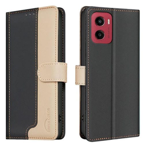 Funda de Cuero Antirrobo con Protección RFID para Motorola Moto G05 (Negro)