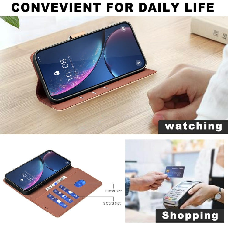 Funda de Cuero Antirrobo con Protección RFID para Tecno Pova 6 Neo 5G y Spark 30 5G (Marrón)