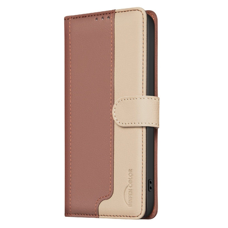 Funda de Cuero Antirrobo con Protección RFID para Teléfono Tecno Spark 30 4G (Marrón)