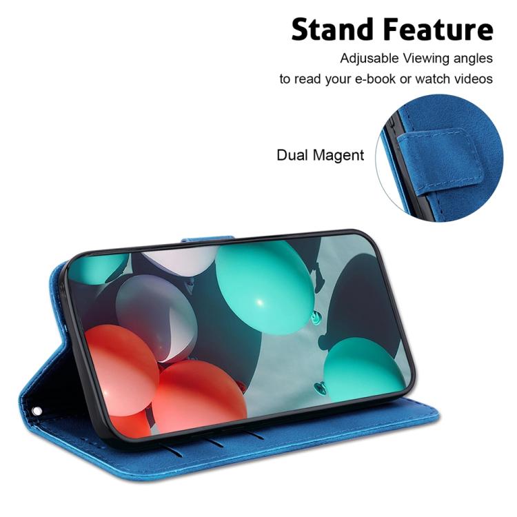 Funda de cuero con relieve de siete formas para Redmi A5 4G (171,7 mm) (azul)