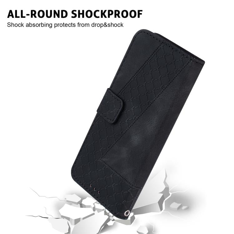 Funda de cuero con relieve de siete formas para Redmi A5 4G (171,7 mm) (negra)
