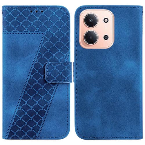 Funda de cuero con relieve de siete formas para Redmi 15C 4G (173,1 mm) / Redmi 15C 5G (173,1 mm) (azul)