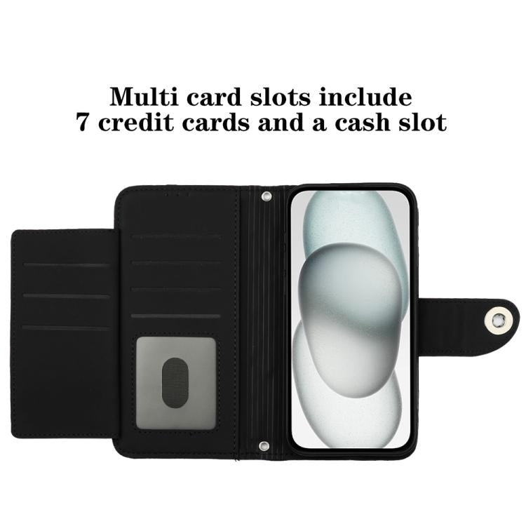 Funda de cuero con textura rómbica y cordón para Infinix Smart 10 4G / Tecno Pop 10 (negra)
