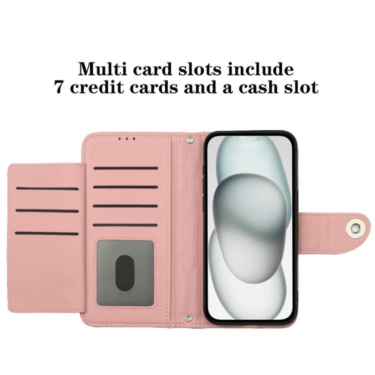 Funda de cuero con textura rómbica y cordón para Infinix Smart 10 4G / Tecno Pop 10 (rosa coral)