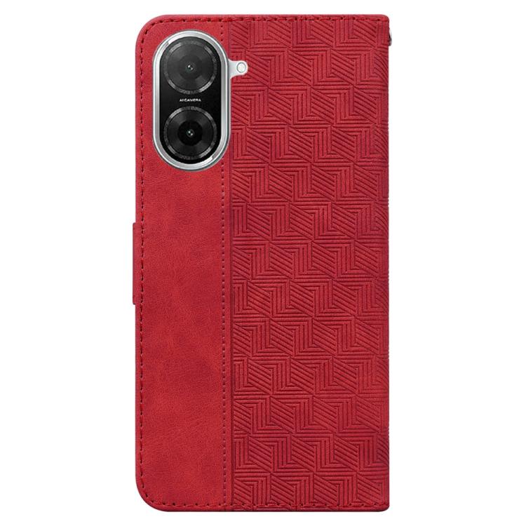 Funda de cuero con relieve geométrico para Redmi A5 4G (171,7 mm) (Rojo)