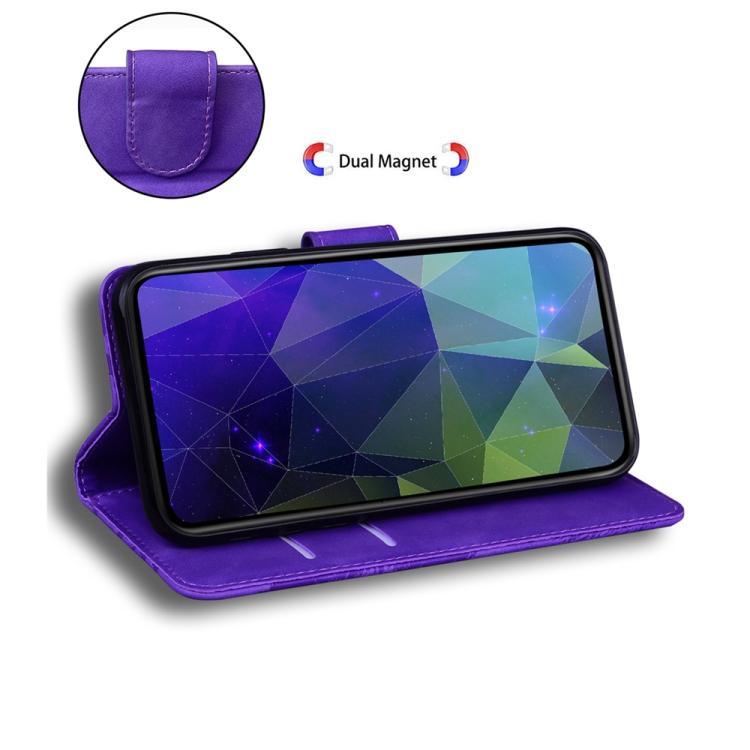 Funda de cuero con tapa para Redmi A5 4G (171,7 mm), color puro y tacto suave (morado)