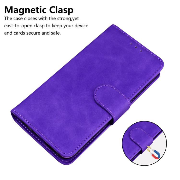 Funda de cuero con tapa para Redmi A5 4G (171,7 mm), color puro y tacto suave (morado)