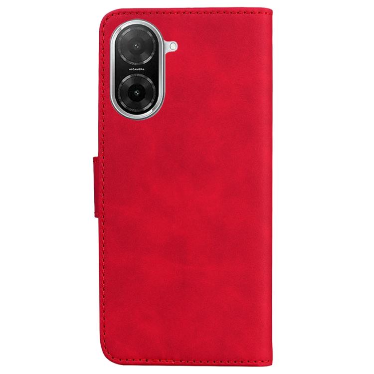Funda de cuero con tapa para Redmi A5 4G (171,7 mm), color puro y tacto suave (rojo)