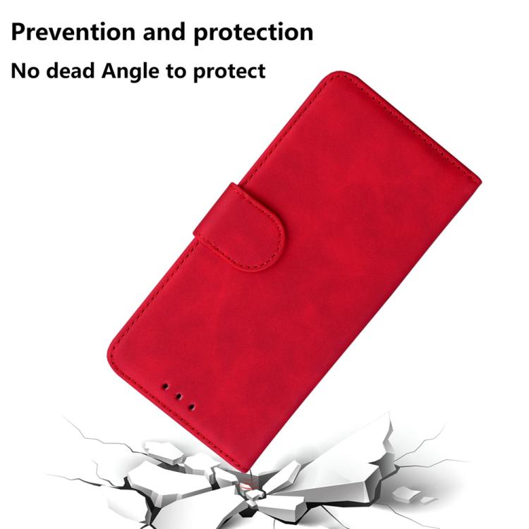 Funda de cuero con tapa para Redmi A5 4G (171,7 mm), color puro y tacto suave (rojo)