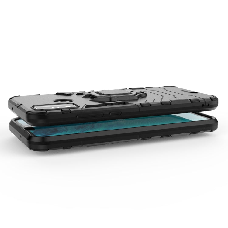 Para Huawei Honor 9X Lite PC a prueba de golpes + Estuche protector de TPU con soporte de anillo magnético (rojo)