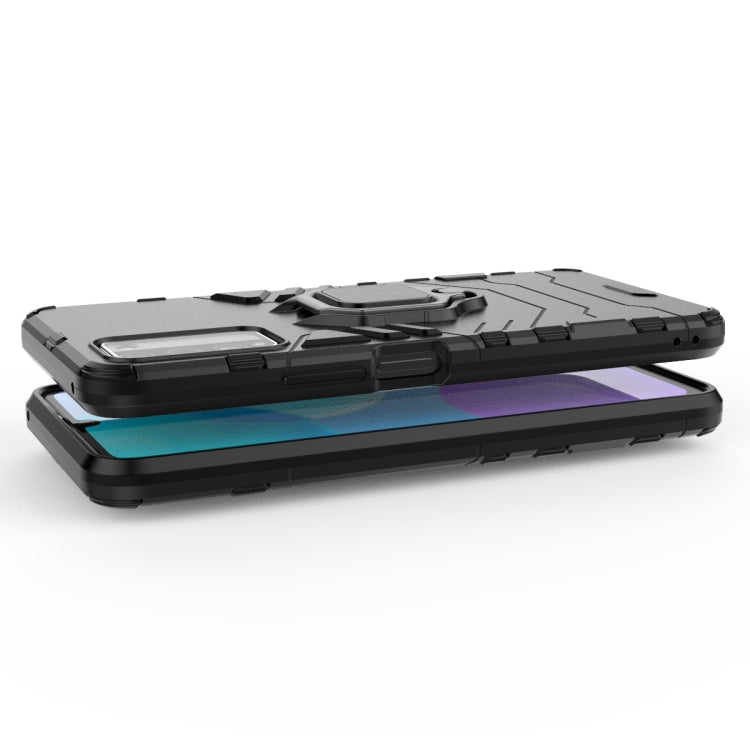 Para Huawei Honor 30 Lite Funda protectora PC + TPU a prueba de golpes con soporte para anillo magnético (Negro)