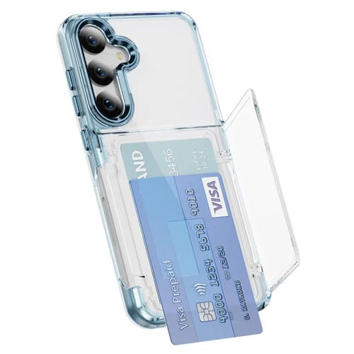 Estuche para Teléfono Samsung Galaxy S24 5G TPU Híbrido Acrílico con Tarjetero (Azul Transparente)