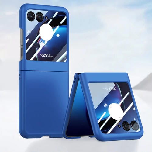 Funda para Motorola Razr 40 Ultra a Prueba de Golpes con Tacto de Piel de PC (Azul)
