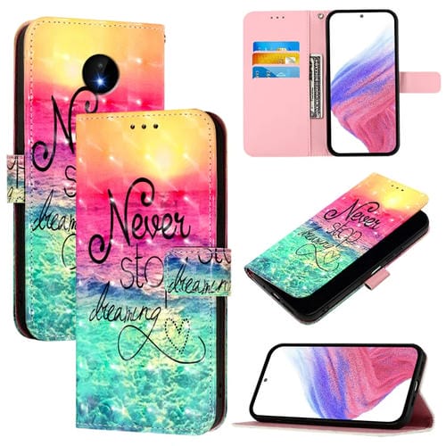 Funda de Cuero con Tapa Horizontal y Pintura 3D para Nokia C10/C20 (Chasing Dreams)