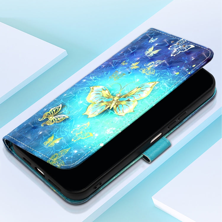 Funda de Cuero con Tapa Horizontal y Pintura 3D para Itel A80 4G (Mariposa Dorada)