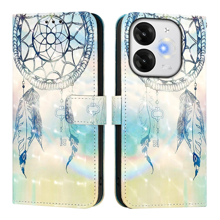 Funda de Cuero con Tapa Horizontal y Pintura 3D para Itel A80 4G (Dream Wind Chimes)
