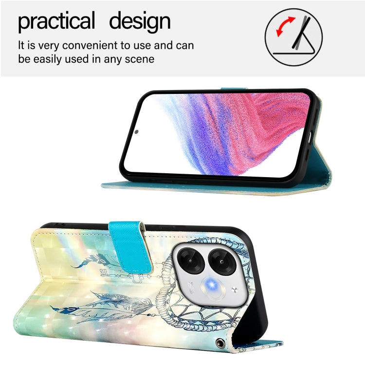 Funda de Cuero con Tapa Horizontal y Pintura 3D para Itel A80 4G (Dream Wind Chimes)