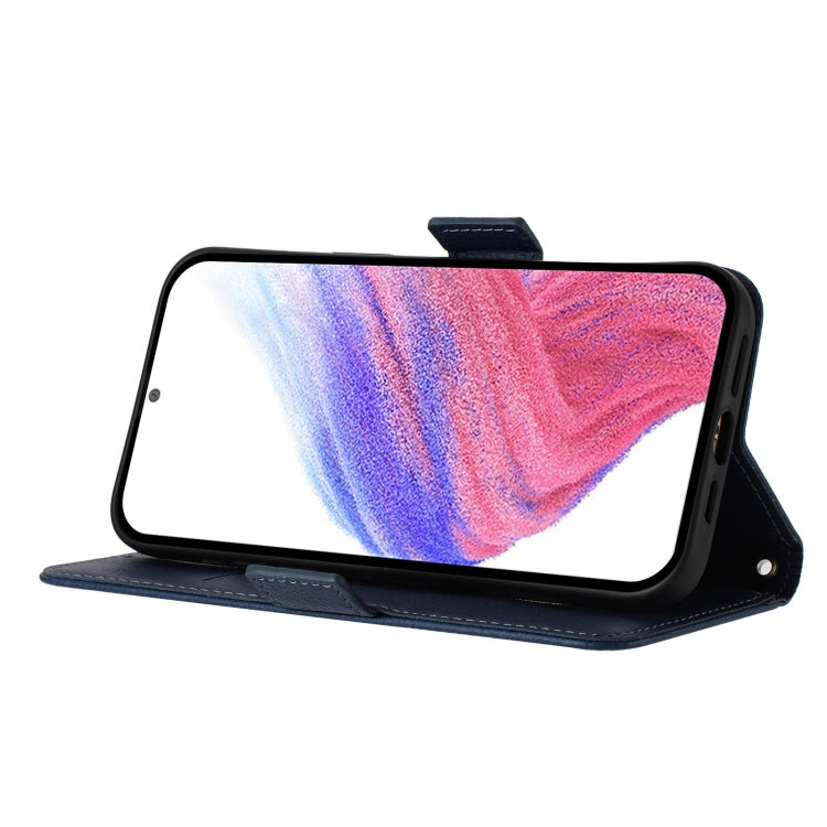 Funda de Cuero Antirrobo RFID con Relieve para Tecno Spark Go 1/Spark Go 2025 (Azul Oscuro)