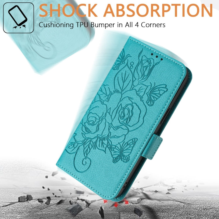 Funda Cuero Antirrobo Rfid Relieve para Tecno Spark 30 5G (Azul Claro)