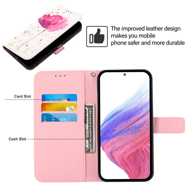 Funda de Cuero con Tapa Horizontal para TCL 30Z T602Dl con Pintura 3D (Flor)