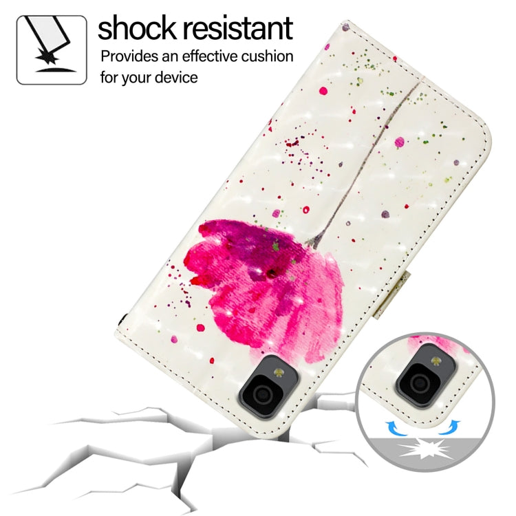 Funda de Cuero con Tapa Horizontal para TCL 30Z T602Dl con Pintura 3D (Flor)