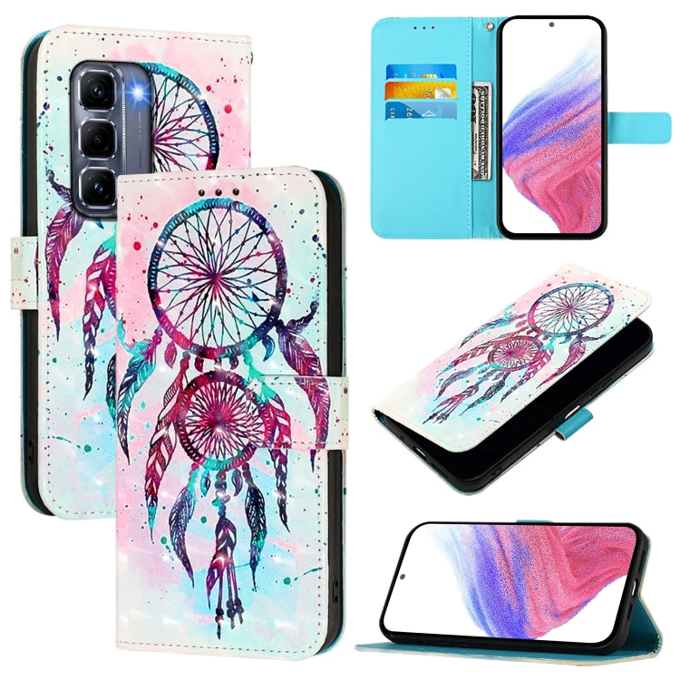 Funda de Cuero con Tapa Horizontal y Pintura 3D para Infinix Hot 50 Pro+ 4G (Campanas de Viento)