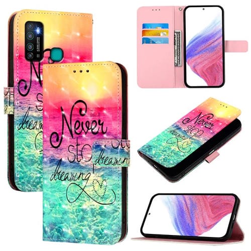 Funda de Cuero con Tapa Horizontal y Pintura 3D para Infinix Hot 9/Hot 9 Pro (Chasing Dreams)