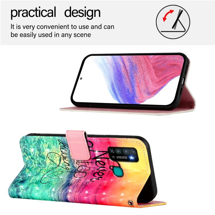Funda de Cuero con Tapa Horizontal y Pintura 3D para Infinix Hot 9/Hot 9 Pro (Chasing Dreams)