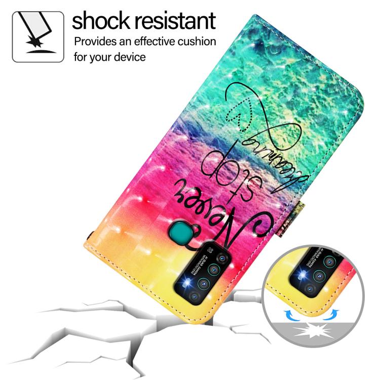 Funda de Cuero con Tapa Horizontal y Pintura 3D para Infinix Hot 9/Hot 9 Pro (Chasing Dreams)