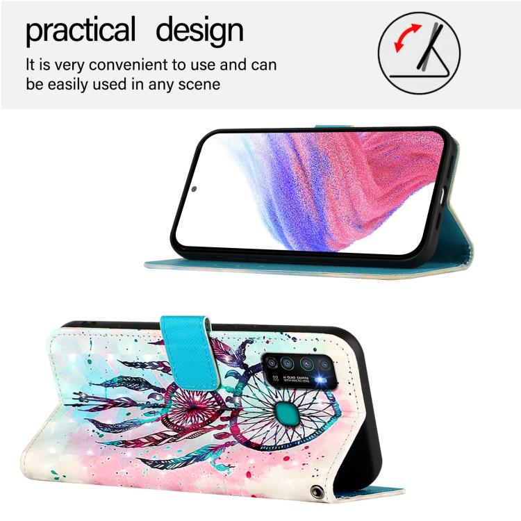 Funda de Cuero con Tapa Horizontal y Pintura 3D para Infinix Hot 9/Hot 9 Pro (Campanas de Viento)