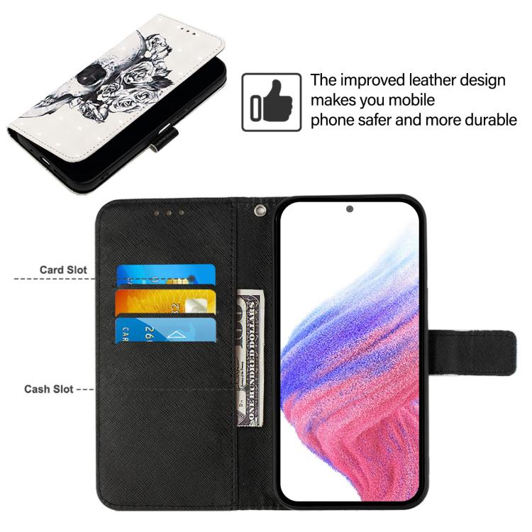 Funda de Cuero con Tapa Horizontal y Pintura 3D para Infinix Hot 9 y Hot 9 Pro (Calavera)