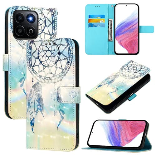 Funda de Cuero con Tapa Horizontal y Pintura 3D Global para Honor 200 5G (Campanas de Viento de Ensueño)
