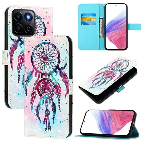 Funda de Cuero con Tapa Horizontal y Pintura 3D para Honor 200 5G (Campanas de Viento)