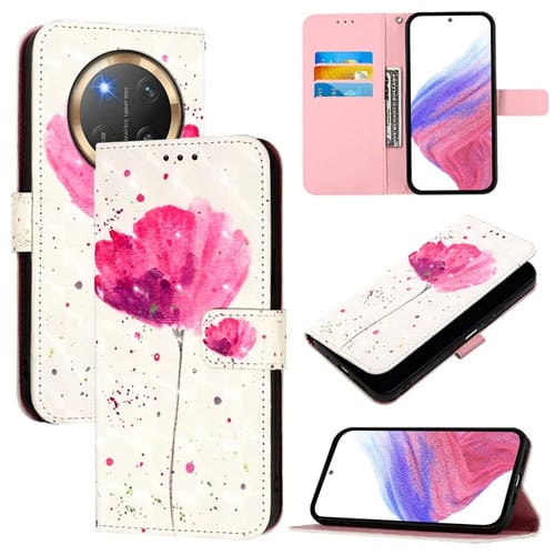 Funda de Cuero con Tapa Horizontal y Pintura 3D para Honor X9C 5G (Flor)