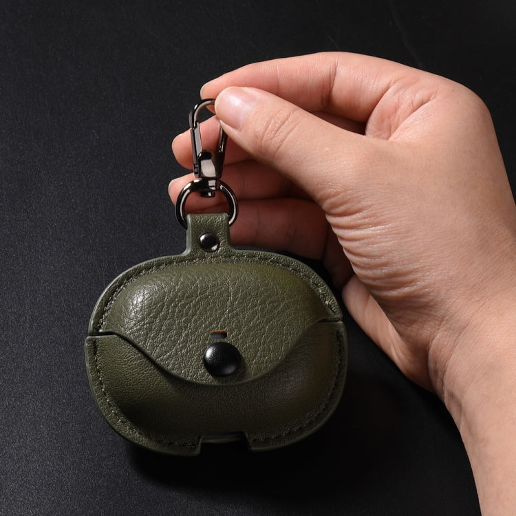 Funda Protectora de Cuero para Auriculares Redmi Buds 5 Pro y Buds 4 Pro Business con Gancho (Marrón Claro)