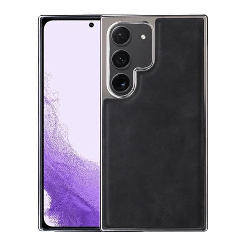 Estuche para teléfono Samsung Galaxy S22 + 5G Magsafe TPU híbrido de PU lateral galvanizado (Negro)