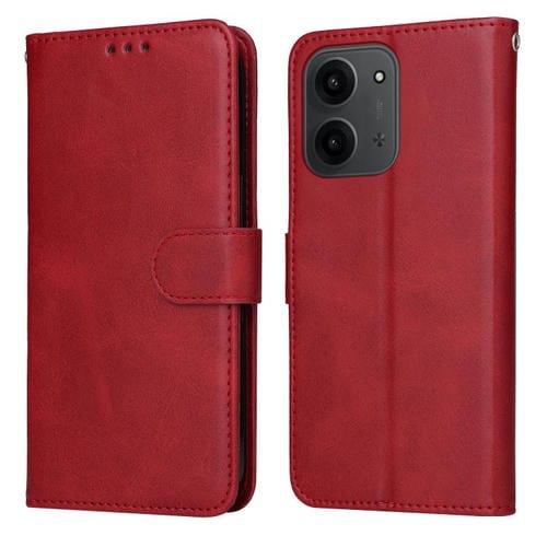 For Redmi 15C 4G 171.5mm / Xiaomi Poco C85 4G Classic Calf Texture Flip Leather Phone Case(Red)