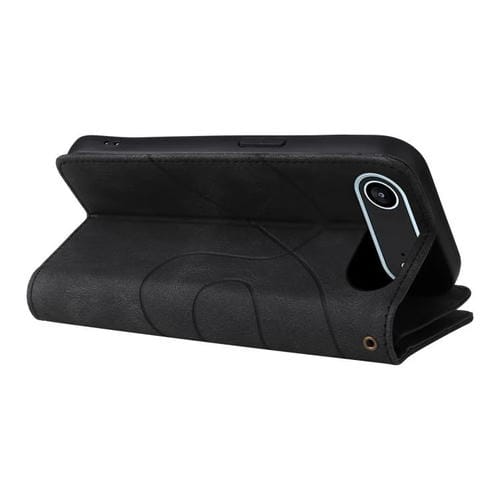 Funda de cuero con cremallera para iPhone 17 Air, bicolor, con 9 ranuras para tarjetas (negro)