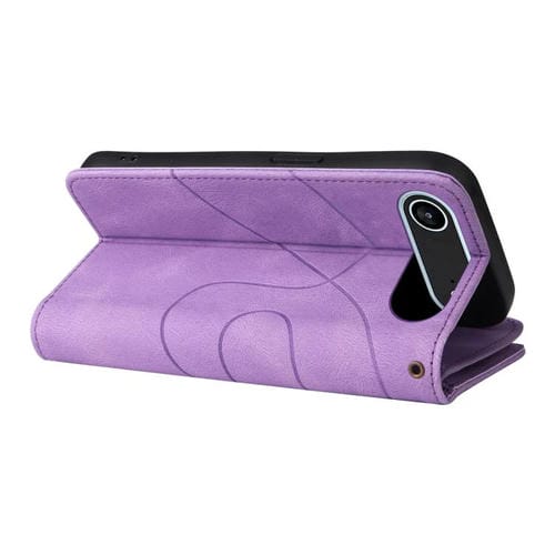 Funda de cuero con cremallera para iPhone 17 Air, bicolor, con 9 ranuras para tarjetas (morado)