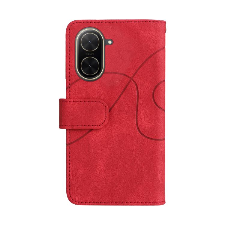 Funda de cuero con cremallera para Redmi A5 4G (171,7 mm) / Poco C71, bicolor, con 9 ranuras para tarjetas (rojo)
