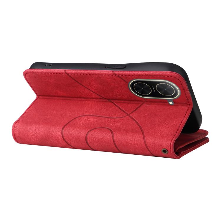 Funda de cuero con cremallera para Redmi A5 4G (171,7 mm) / Poco C71, bicolor, con 9 ranuras para tarjetas (rojo)