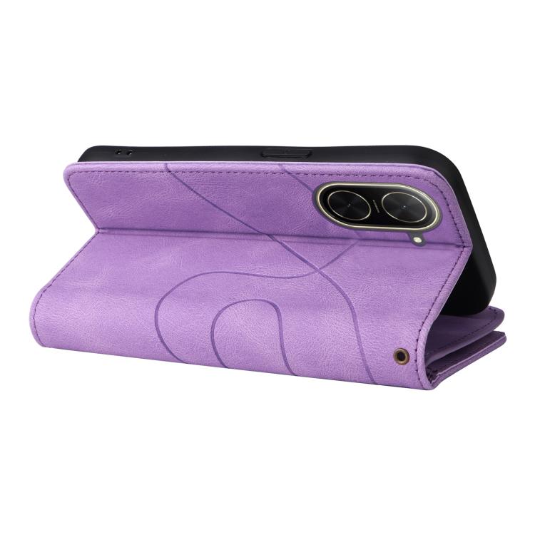 Funda de cuero con cremallera para Redmi A5 4G (171,7 mm) / Poco C71, bicolor, con 9 ranuras para tarjetas (morado)