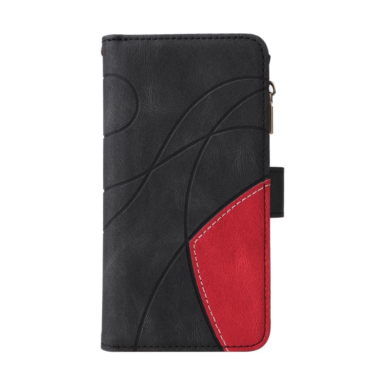 Funda de cuero con cremallera para Xiaomi Poco F7, color negro, con 9 ranuras para tarjetas