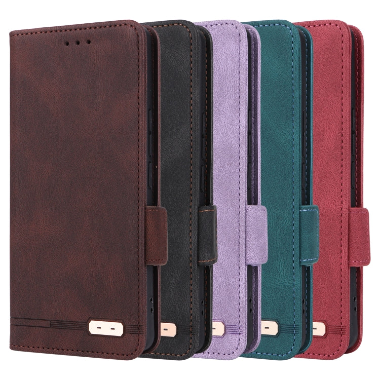 Funda de Cuero con Cierre Magnético para iPhone 16E (Marrón)