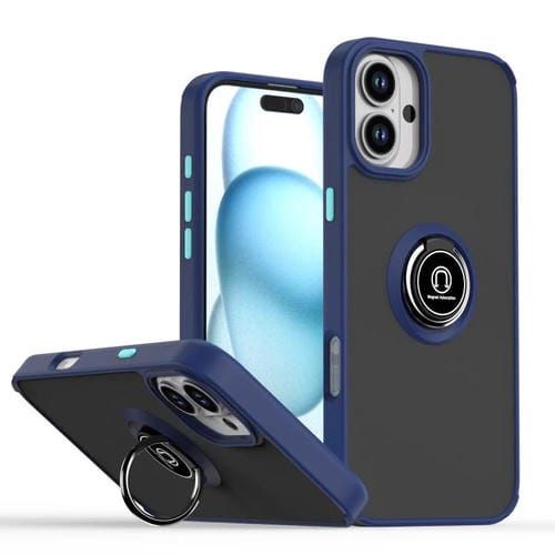 Funda de TPU + PC con aro para iPhone 16 Plus Q Shadow 1 Series (azul rey)