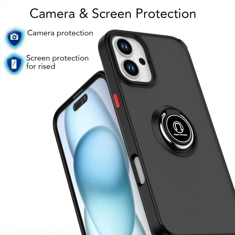 Funda de TPU + PC con aro para iPhone 16 Plus Q Shadow 1 Series (azul rey)