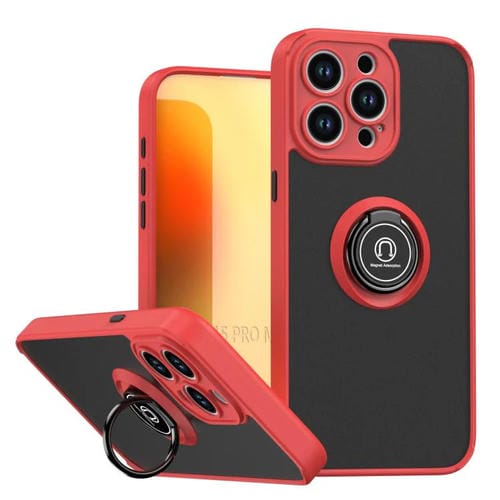 Funda de TPU + PC con anillo para iPhone 15 Pro Max Q Shadow 1 Series (roja)