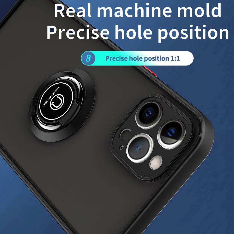 Funda de TPU + PC con anillo para iPhone 12 Pro Max Q Shadow 1 Series (azul real)